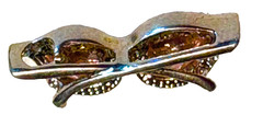 Vintage PINK 925 STERLING SILVER MCM RETRO Cat Eye Glasses CHARM or PENDANT 1″