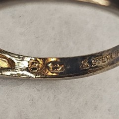 Vintage JAL CZ Crown Ring Size 8 Sterling Silver Gold Over Halo Statement Ring