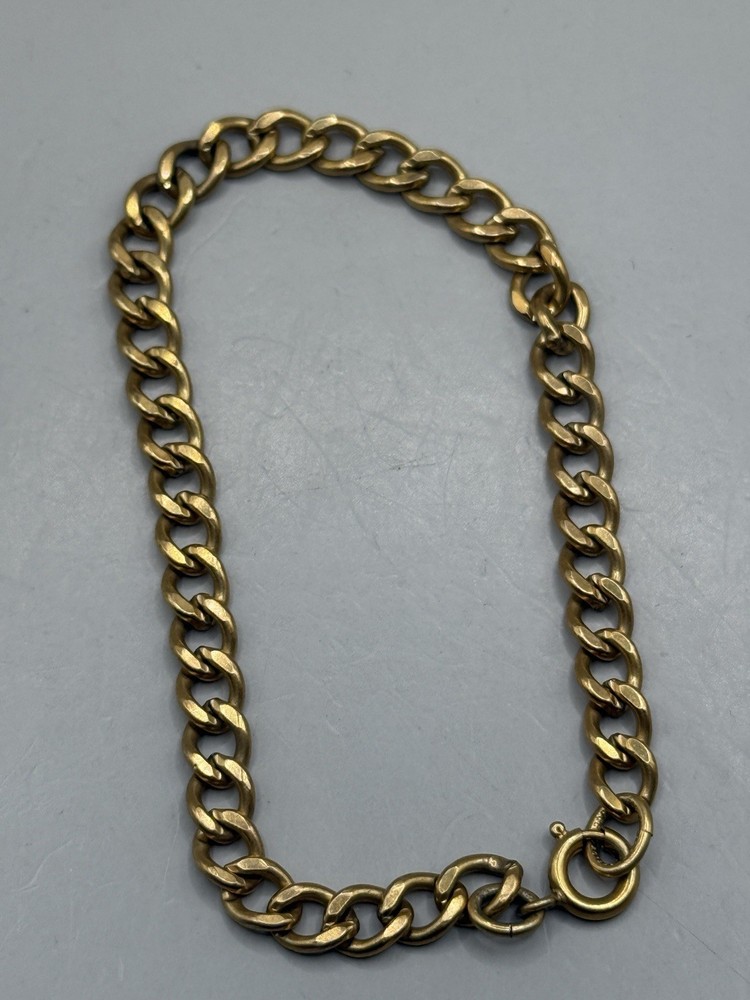 VTG 1/20 12k Yellow Gold Filled Curb Chain Cuban Link Bracelet 7” 5mm
