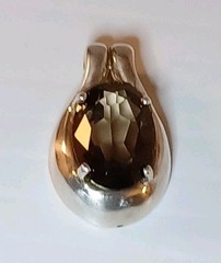 Vintage Pendant Sterling Silver KBN 925 Smoky Quartz Kababna Pendant
