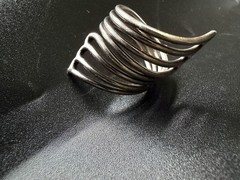 925 Silver Modernist Openwork Bypass Ring 8.8 Grams Size 8.5 Sculptural Vintage
