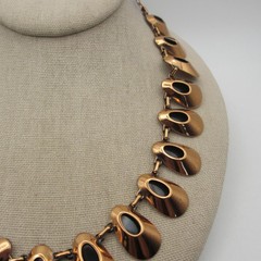 Vintage Renoir Necklace Black Inlay MCM 18 Inch