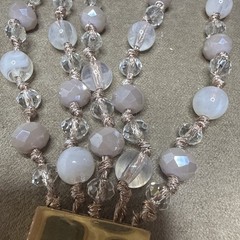 Vintage Pink beaded Rose Gold Magnetic Clasp Bracelet – 5 strands – 7.25″