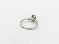 Vintage $6000 2.30ct Natural Tsavorite Garnet Diamond Platinum Ring 5g