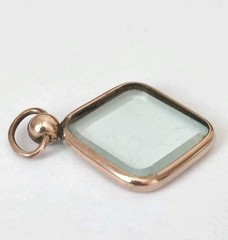 Antique Victorian Gold Filled Double Sided Glass Photo Locket Pendant Picture