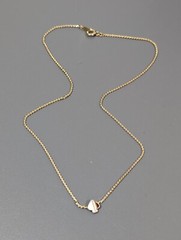 Vintage Spade Enamel Dainty Gold Tone Necklace Retro 15.5 in