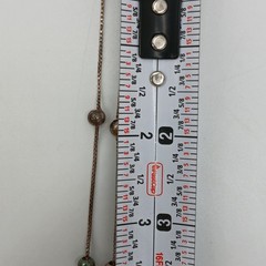 925 Italy Station Necklace 18in Sterling Silver 3g Patina Intact Beads Box Chain