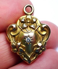 Art Nouveau Victorian Floral and Stone Locket ~ Heavy GF Mint Condition