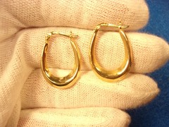 3 PAIRS OF STERLING SILVER EARRINGS: CZ HOOPS, STUDS/DROPS; GOLD PLATED HOOPS