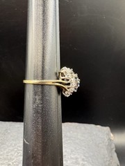 10k Yellow Gold London Blue Topaz Diamond Cluster Estate Ring SZ 8 3.55g