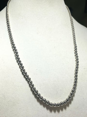 Vintage Napier Signed Silver Tone Bead Graduated Bead 24” Necklace Chain Strung