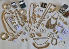 Vintage Now Mixed Silver And Gold Tone Jewelry Lot 58 Piece
