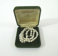 Vtg Irregular Pearl Beaded String Necklace w/ Sterling .925 Clasp 18” Length
