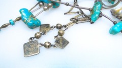 Vintage Native & Southwest Jewelry 8pc Necklace Lot Turquoise Sterling Rings