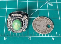Vtg Sterling Silver SOUTHWESTERN Harvey Variscite Old Pawn Ring Lot ~ Sz 11
