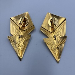 VTG Signed Edgar Berebi 1980s Modern Enamel Geometric Earrings Art Deco Revival