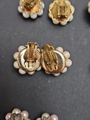 Lot Of 6 VTG faux pearl clip on earrings made in Japan please refer to photos