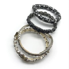Ladies Lot Of 4 Stretchable Retro Fashion Bracelets