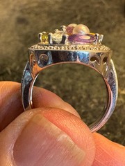 Ross-Simons Multi-Gemstone and Pearl Teardrop Ring with Matching Pendant Slide