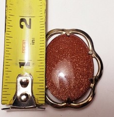 3pc LOT GOLDSTONE Gold Filled Brooch JJJ Co & 2 Goldstone Necklaces Vtg jewelry