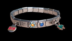Vintage Y2K Italian Charm Bracelet 17 Curated Charms Mom Butterfly Clover Dangle
