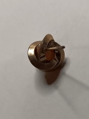 Vintage Signed MARVELLA Gold Tone Faux Pearl Knot Twist Stud Earrings