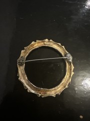 Vintage Kramer Bamboo Gold And White Brooch