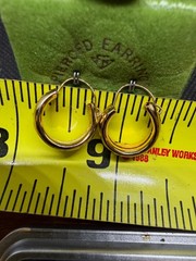 Vintage Solid 14kt Gold Earwire Gold Filled Hoop Earrings 1.34g NOS