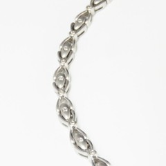 NYJEWEL 14k White Gold 23 Diamonds 5mm Wide Bracelet 7″