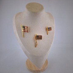 Three Vintage American Flag Brooches Celebrate 250 Years Independence w/ Style