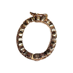 Vintage Textured Gold Tone Oval Holder Scarf Ring Clip Handkerchief 1″ Retro GUC