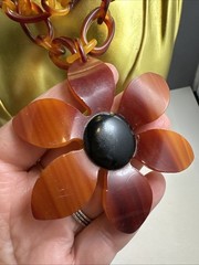 Vintage 24 Inch Lucite Flower Necklace
