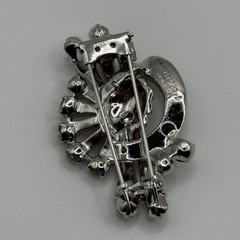 Vintage Eisenberg Original Fur Clip Sterling Silver Rhinestone Signed