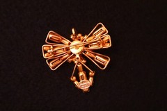 Antoniette Brooch Gold Filled Pulple And Hot Pink Rhineston Ventage Bro