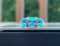 NOT AVAILABLE ! 925 Sz 10 Turquoise Ring Stunner ! Sterling Silver Vintage