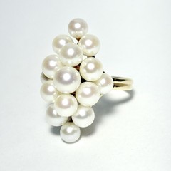 Ming’s Honolulu 14K Yellow Gold 4–5mm Akoya Pearl Cluster Size 5 Ring 4.7g