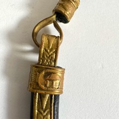 Vintage Black Leather Brass Artisan Choker Necklace Tribal Boho Statement Collar