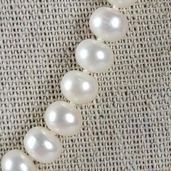 Vintage White Faux Pearl Glass Beaded Necklace 16 In Sterling Pin Clasp 6.2mm
