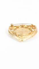 Nautical Anchor Shield Vintage Gold Toned Brooch Pin