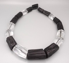 Gerda Lynggaard MONIES Chunky Black & Clear Acrylic or Resin Necklace