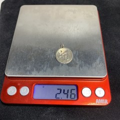 Vintage “Charming 17” Scalloped Edge Sterling Silver Disc Charm Pendant 2.46g