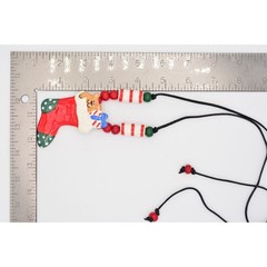 Flying Colors Vintage Christmas Necklace Teddy Stocking Festive Holiday Bin1