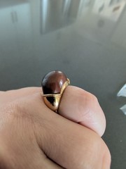 Vintage Lanvin Gold Tone Tortoise? Ring Sz 6.75 P25