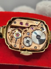 SWISS [N. MINT] 16mm OMEGA Gold Plated 17 JEWELS WORKING WIND UP WATCH Vintage