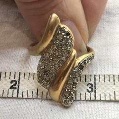 Vintage 18KT HGE Gold Plated with Crystal’s Statement Ring varied sizes