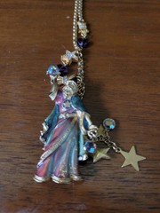 Vintage RARE HTF Retired Kirks Folly Crystal Wizard Necklace/Pin 32″ Chain w/Box