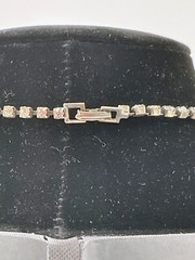 Antique Art Deco Silver Tone Multi Layer Rhinestone Collar Statement Necklace