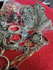 Estate Collection Silver Tone Jewelry Lot Rings Earrings mixed lot #10a (60 pcs)