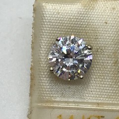 Vintage 2 Carat TW Cubic Zirconina 14Kt White Gold Stud Pierced Earrings