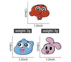 New SET OF 3 The AMAZING WORLD OF GUMBALL Pins DARWIN Anais Brooch Pin CARTOON